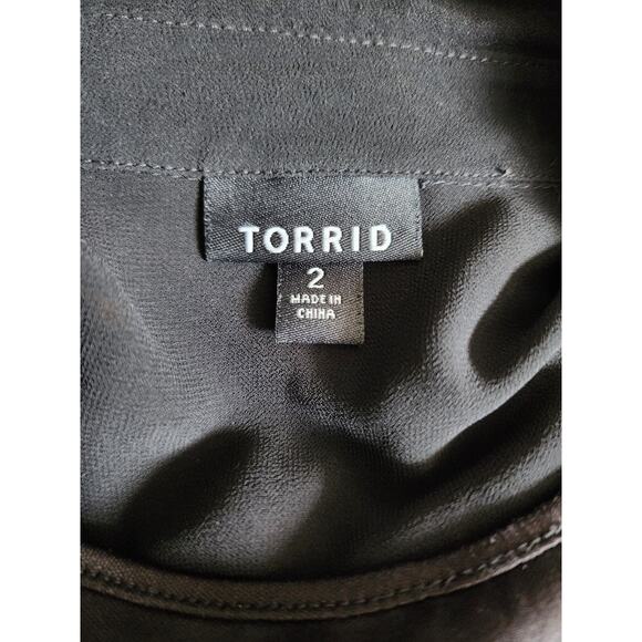 Torrid Sleeveless V-Neck Floral Chiffon Knee Length Spring Dress Plus Size 2 - Picture 4 of 6